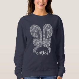 Camiseta Coelhinho de Renda da Páscoa Orelhas de Renda Laço