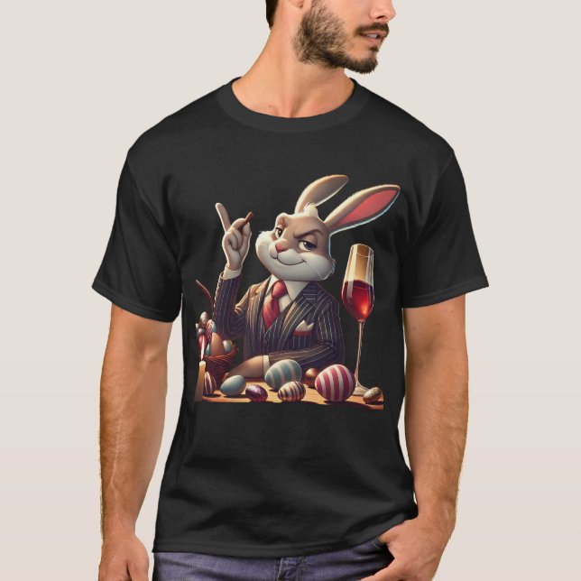 Camiseta Coelhinho Elegante de Páscoa com Vidro e Coco (Frente)