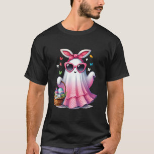 Camiseta Coelhinho Fantasma de Páscoa Orelhas Arco Floral F