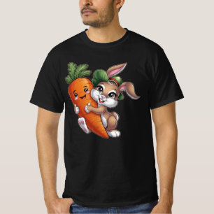 Camiseta Coelhinho feliz com uma cenoura gigante