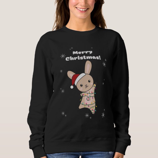 Camiseta Coelhinho Feliz Natal Animais de inverno Coelhos S (Frente)