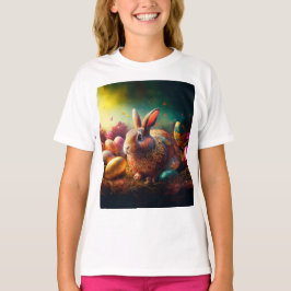 Camiseta Coelhinho felz pascoa com ovos de Páscoa