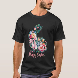 Camiseta Coelhinho Floral da Caça ao Ovo de Páscoa Dia de P