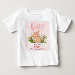 Camiseta Coelhinho Fofo Faz Um Aniversário de 1 Ano de Meni