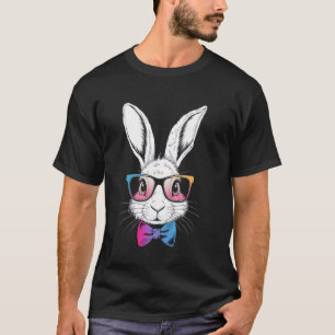 Camiseta Coelhinho Fofo Óculos Tie Dye Cara Menina Feliz 