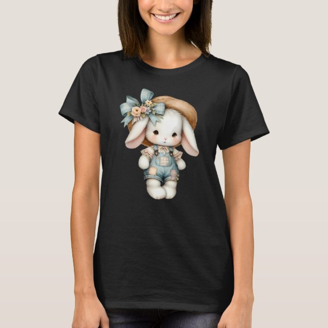 Camiseta Coelhinho giro em macacos com chapéu e Arco de pal (Frente)