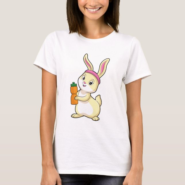 Camiseta Coelhinho na Malhação com garrafa de Bebendo (Frente)