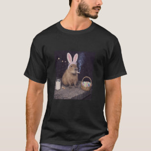 Camiseta Coelhinho Retrô Divertido de Capivara Fumando Ovo