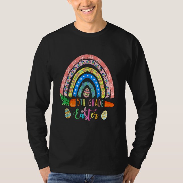 Camiseta Coelhinhos da 5 mais fina Boho Rainbow Happy E (Frente)
