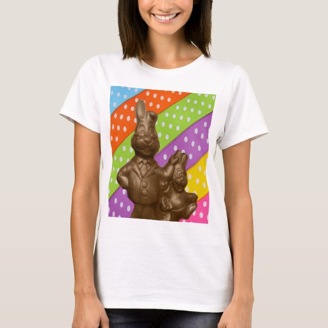 Camiseta Coelhinhos de Páscoa de Chocolate (Frente)
