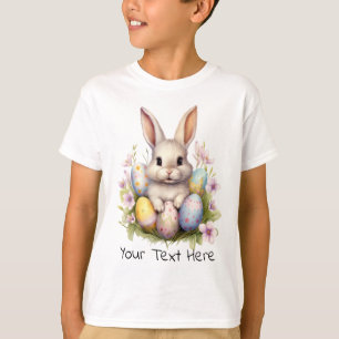Camiseta Coelhinhos de Páscoa e Ovos de Páscoa