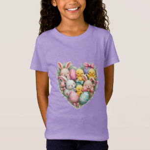 Camiseta Coelhinhos de Páscoa e Pintinhos de Pastel Cottage