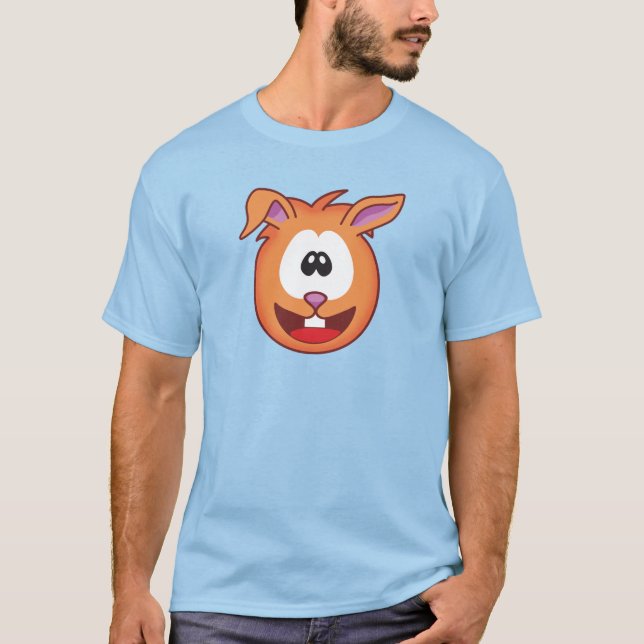Camiseta Coelhinhos de Páscoa Felizes Laranja Esternutantes (Frente)