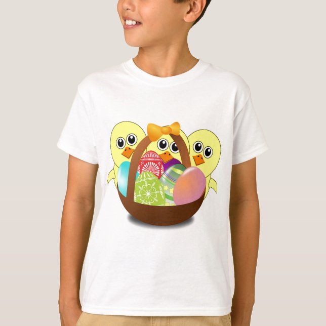 Camiseta Coelhinhos de Páscoa Fofos (Frente)