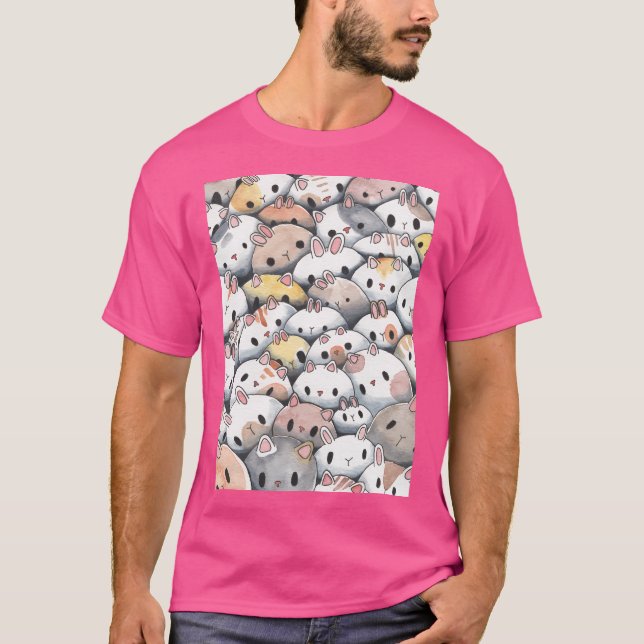 Camiseta Coelhinhos E Gatos (Frente)