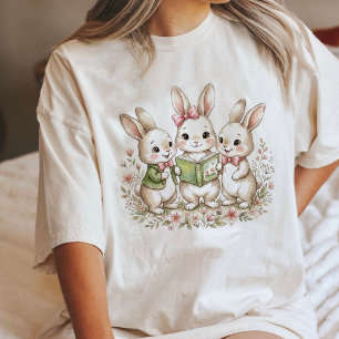 Camiseta Coelhinhos Fofos de Aquarela na Hora da História