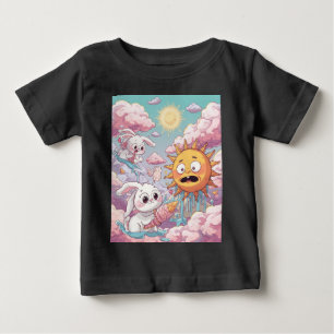 Camiseta Coelhinhos Fofos Esfriando o Sol Derretido Cartoon