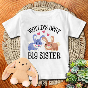Camiseta Coelhinhos Fofos Melhor Irmã Mais Velha do Mundo