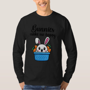 Camiseta Coelhinhos Me Fazem Feliz Dia da Páscoa do Coelho