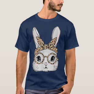 Camiseta Coelhinhos Óculos Solares Leopardo Banda de Cabeça
