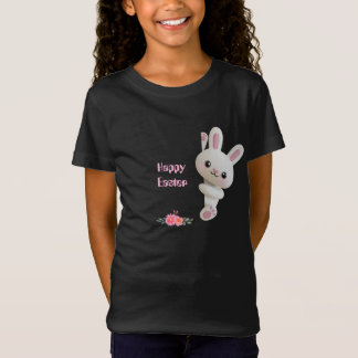 Camiseta Coelho 3D Adorável Espiando com Páscoa editável