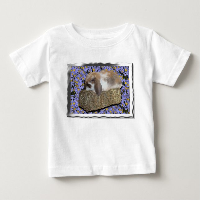 Camiseta Coelho Adorável Bebê Lop em Fardo Mini (Frente)