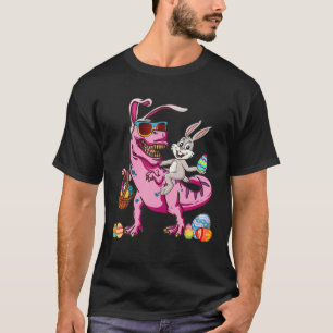 Camiseta Coelho Andando Dinossauro T Rex Ovos Raparigas