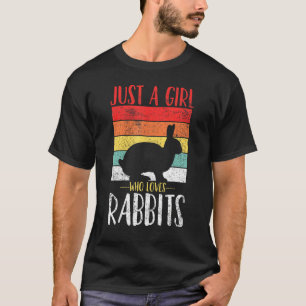 Camiseta Coelho Apenas Uma Garota Que Ama Coelhos Retro Vin