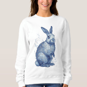 Camiseta Coelho Azul Com Rachaduras Douradas de Kintsugi