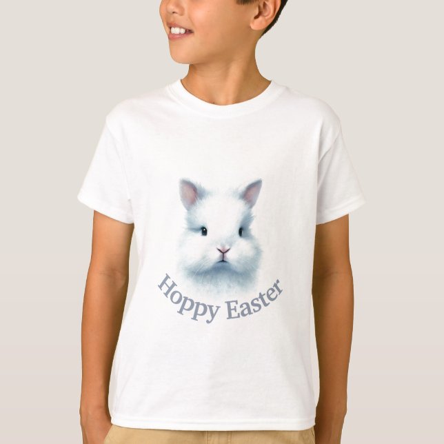 Camiseta Coelho Azul "Páscoa Hoppy" (Frente)