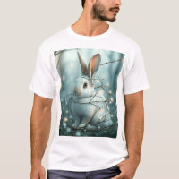 Coelho Azul Pastel com Torneiras e Flores