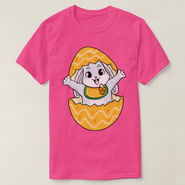 Camiseta Coelho-bebê com Banda-Pacificadora e Ovo (Frente do Design)