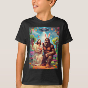 Camiseta Coelho Bigfoot engraçado pascoa jesus sasquatch se