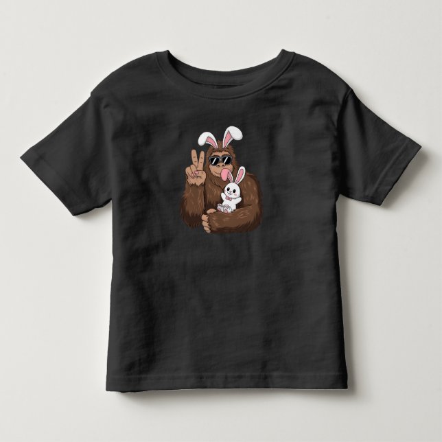 Camiseta Coelho Bigfoot Funny Dia da Páscoa Sasquatch (Frente)