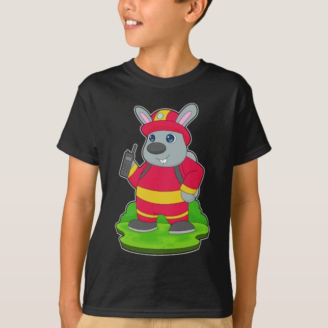Camiseta Coelho Bombeiro Corpo de bombeiros (Frente)