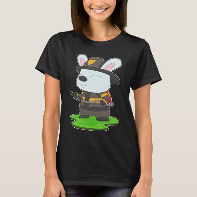 Camiseta Coelho Bombeiro Extintor de incêndio Departamento  (Frente)