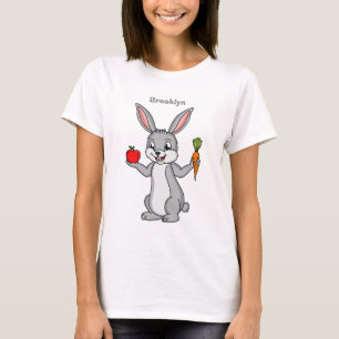 Camiseta Coelho bonito com cartografia de vegetais