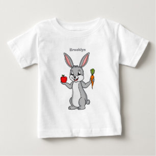 Camiseta Coelho bonito com cartografia de vegetais