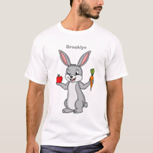 Camiseta Coelho bonito com desenho vegetal 