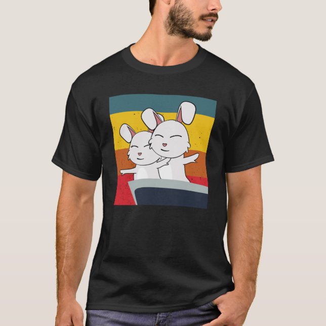 Camiseta Coelho bonito no amor pose (Frente)