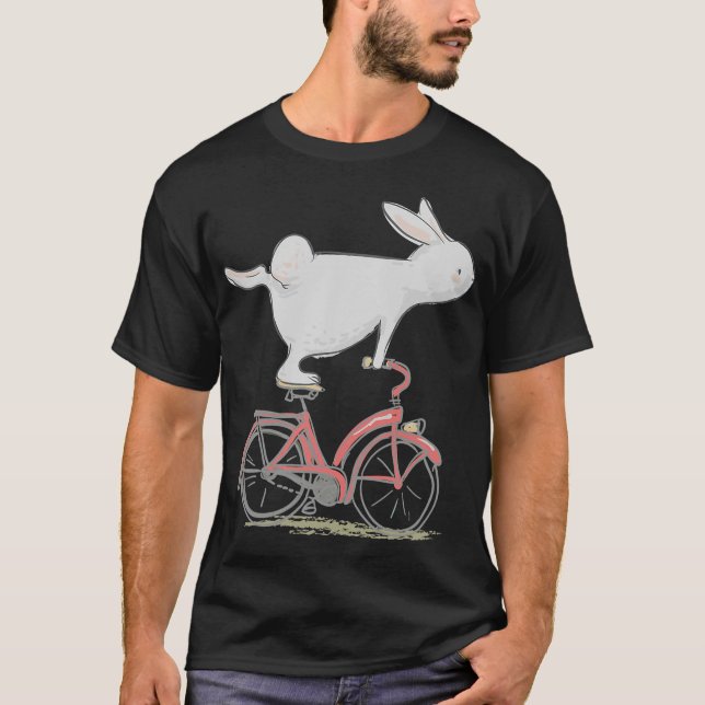 Camiseta Coelho Bonito No Ciclo T-Shir Da Bicicleta De Bici (Frente)