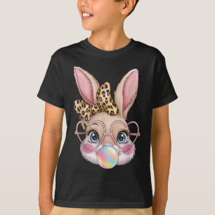 Camiseta Coelho Bonito Rosto Rosto Arco Leopardo Meninas Fe