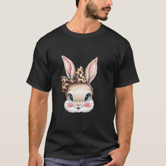 Camiseta Coelho Bonito Rosto Rosto Leopard Arcos Coquetes R