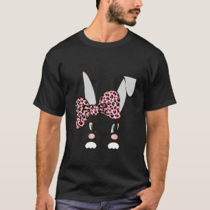 Camiseta Coelho Bonito Rosto Rosto Rosa Banda-Leopardo East