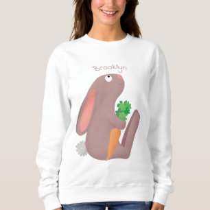 Camiseta Coelho bonito sentado com desenho de cenoura