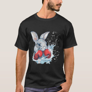 Camiseta Coelho Boxeador Com Luvas de Boxe Kickboxing Engra