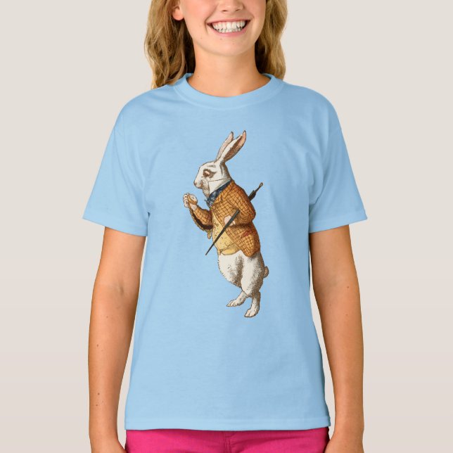 Camiseta Coelho Branco (Aventuras de Alice no País das Mara (Frente)