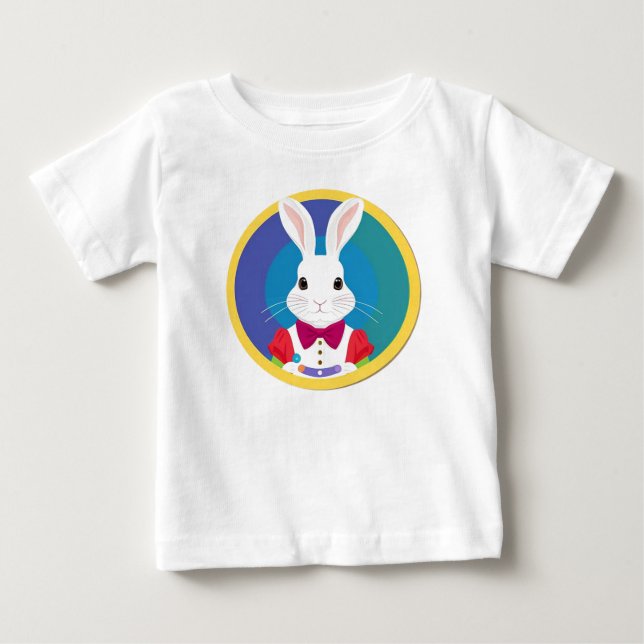 Camiseta Coelho Branco Fofo (Frente)
