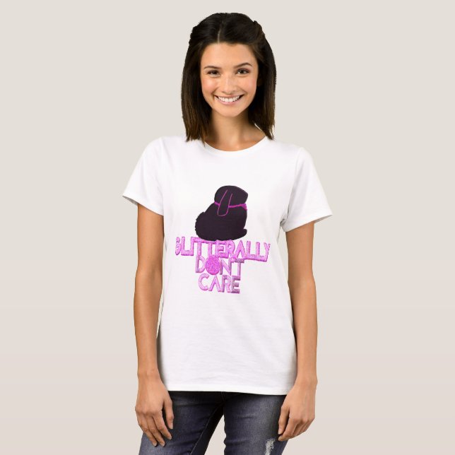 Camiseta Coelho brilhante não se importa (Frente Completa)