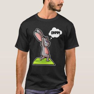 Camiseta Coelho Bunny Poses de Ioga Esporte Ginástica Ohm C